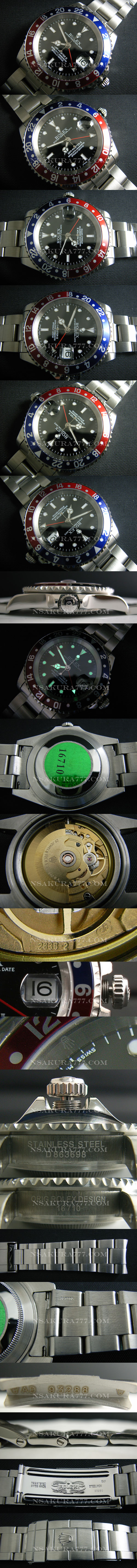 レプリカ時計ロレックス 2836-2ムーブ搭載 GMT針単独調整可能 - ウインドウを閉じる