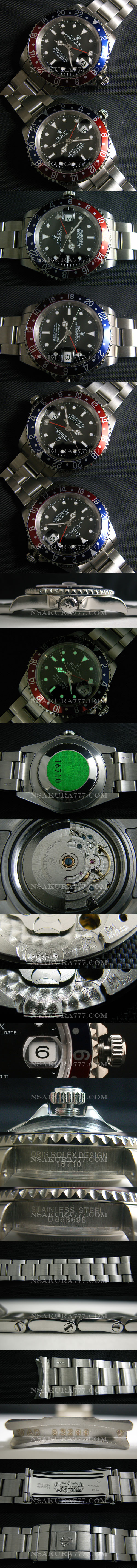 レプリカ時計ロレックス GMT短針単独稼動調整可 ETA 白2836-2搭載 - ウインドウを閉じる