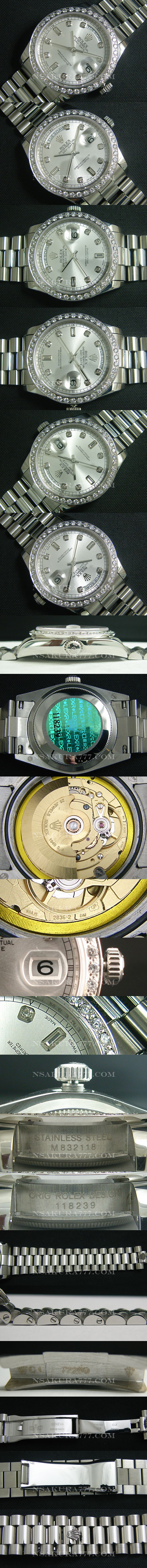 レプリカ時計ロレックス デイデイトSwiss 2836-2 ムーブメント 搭載 - ウインドウを閉じる